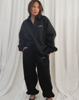LA VOÛTE Lover Polo in Shadow Black — 100% Cotton Fleece