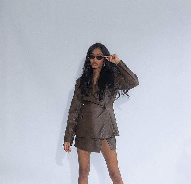 LEATHER MADEMOISELLE BLAZER