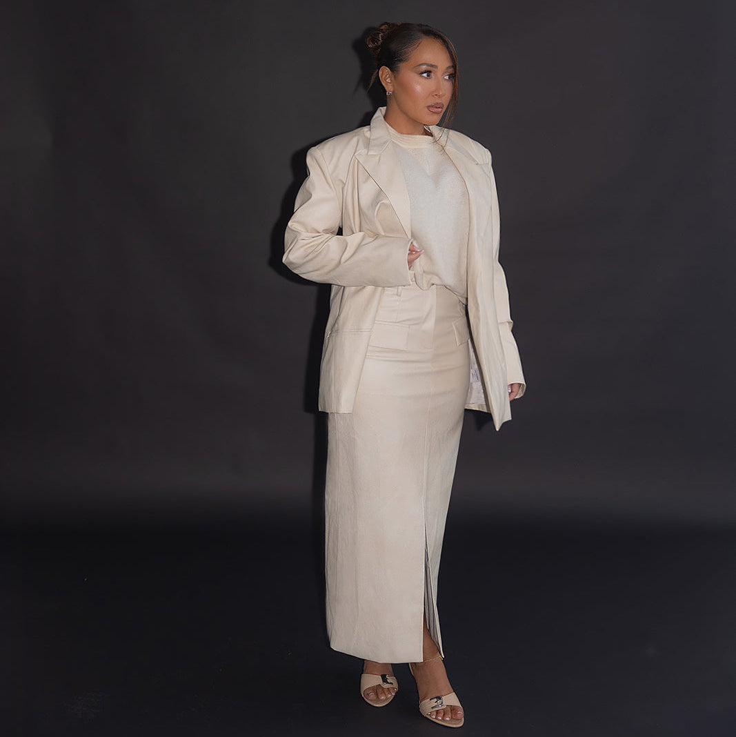 LEATHER MADAME MAXI SKIRT