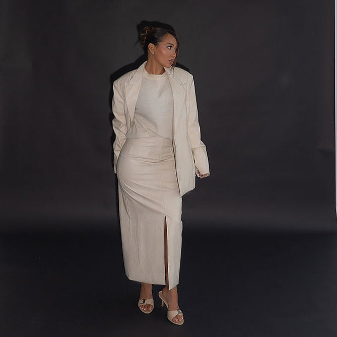 LEATHER MADAME MAXI SKIRT