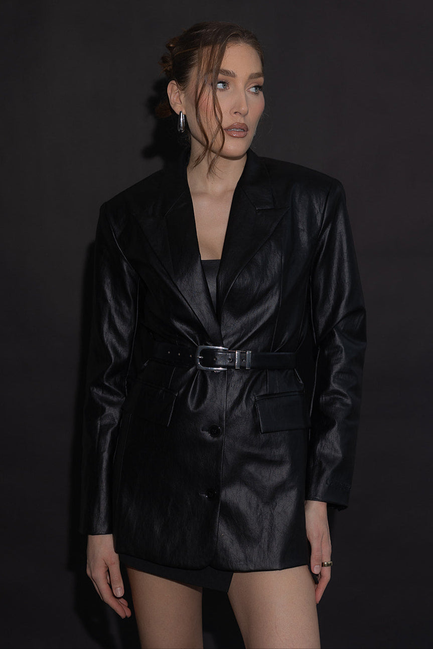 LEATHER MONSIEUR BLAZER