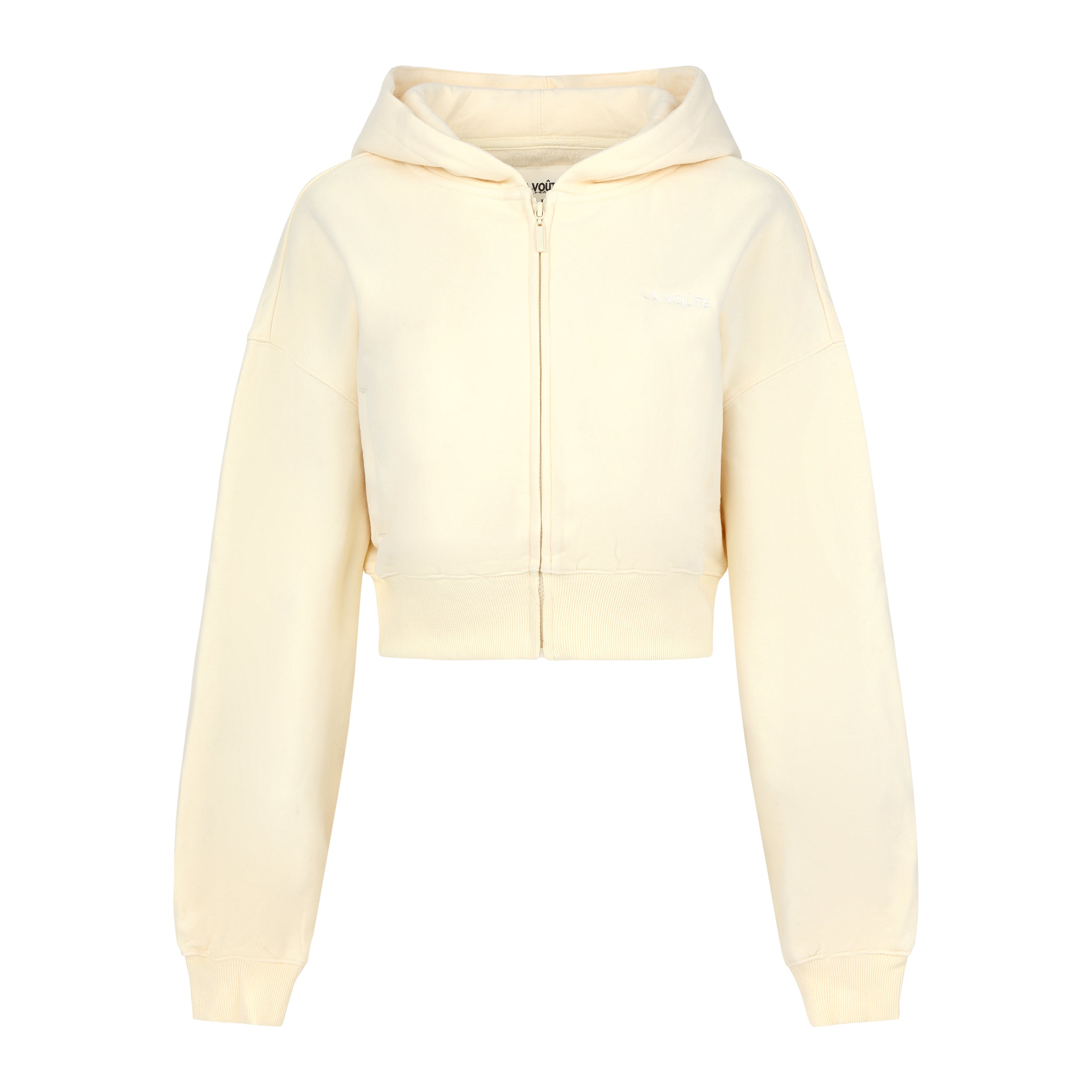 LE SPORT ZIP UP | Cropped Cotton Fleece Zip-Up Hoodie | LA VOÛTE
