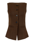 MADEMOISELLE BUTTON-UP VEST - BRUNETTE