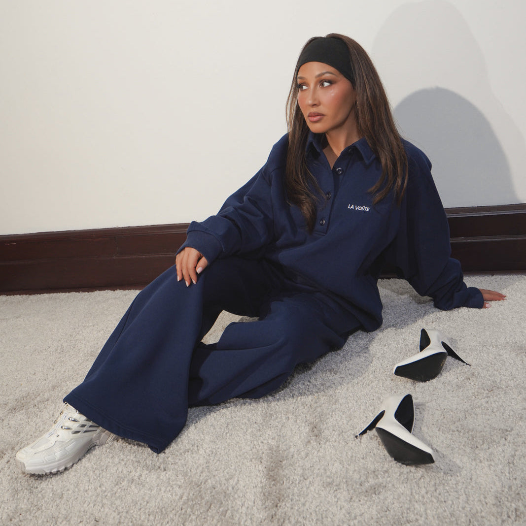 LA VOÛTE Lover Polo in Navy — 100% Cotton Fleece