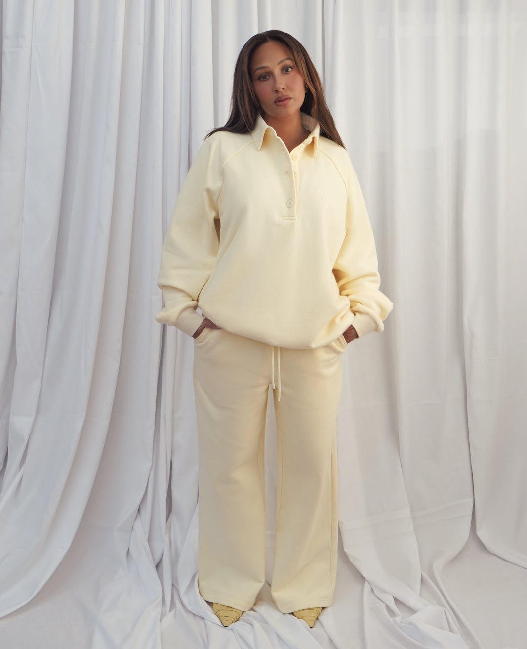 LA VOÛTE Lover Polo in Butter — 100% Cotton Fleece