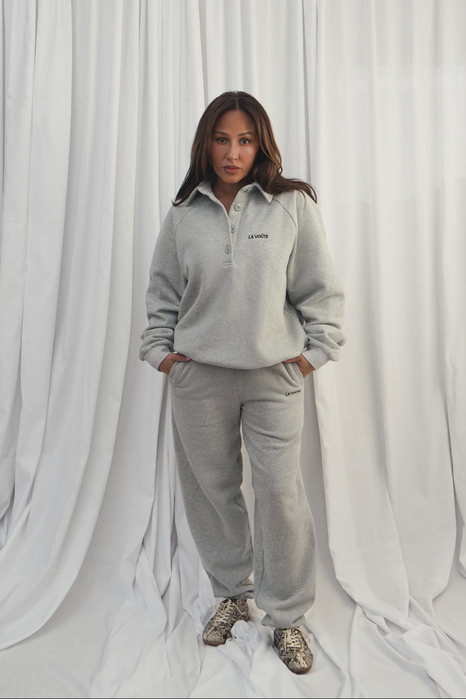 LA VOÛTE La Voûte Lover Lounger in Storm Grey — 100% Cotton Fleece