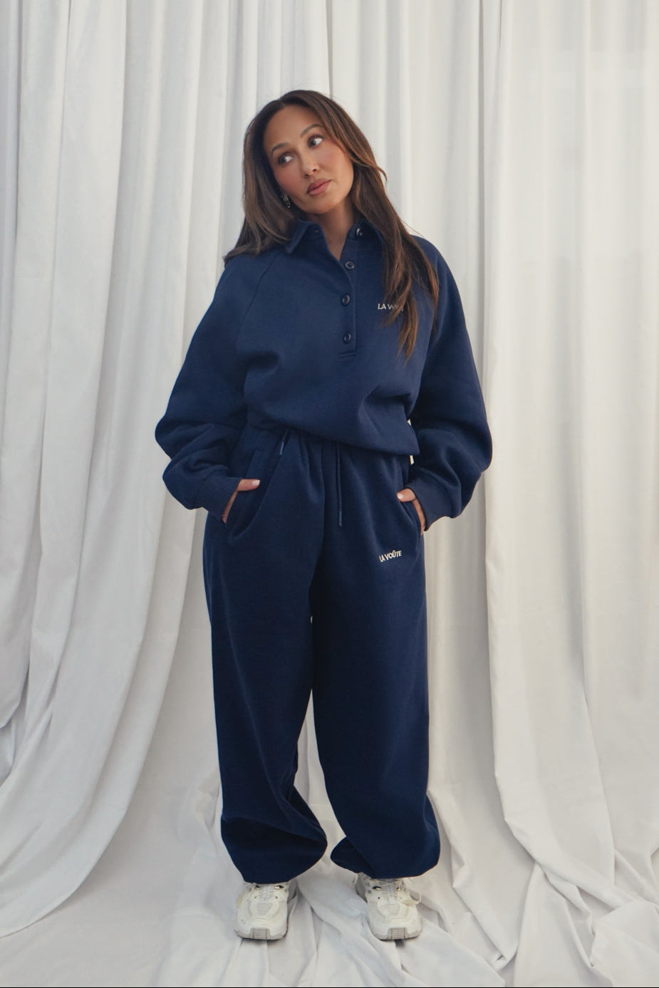 LA VOÛTE La Voûte Lover Lounger in Coast Navy — 100% Cotton Fleece