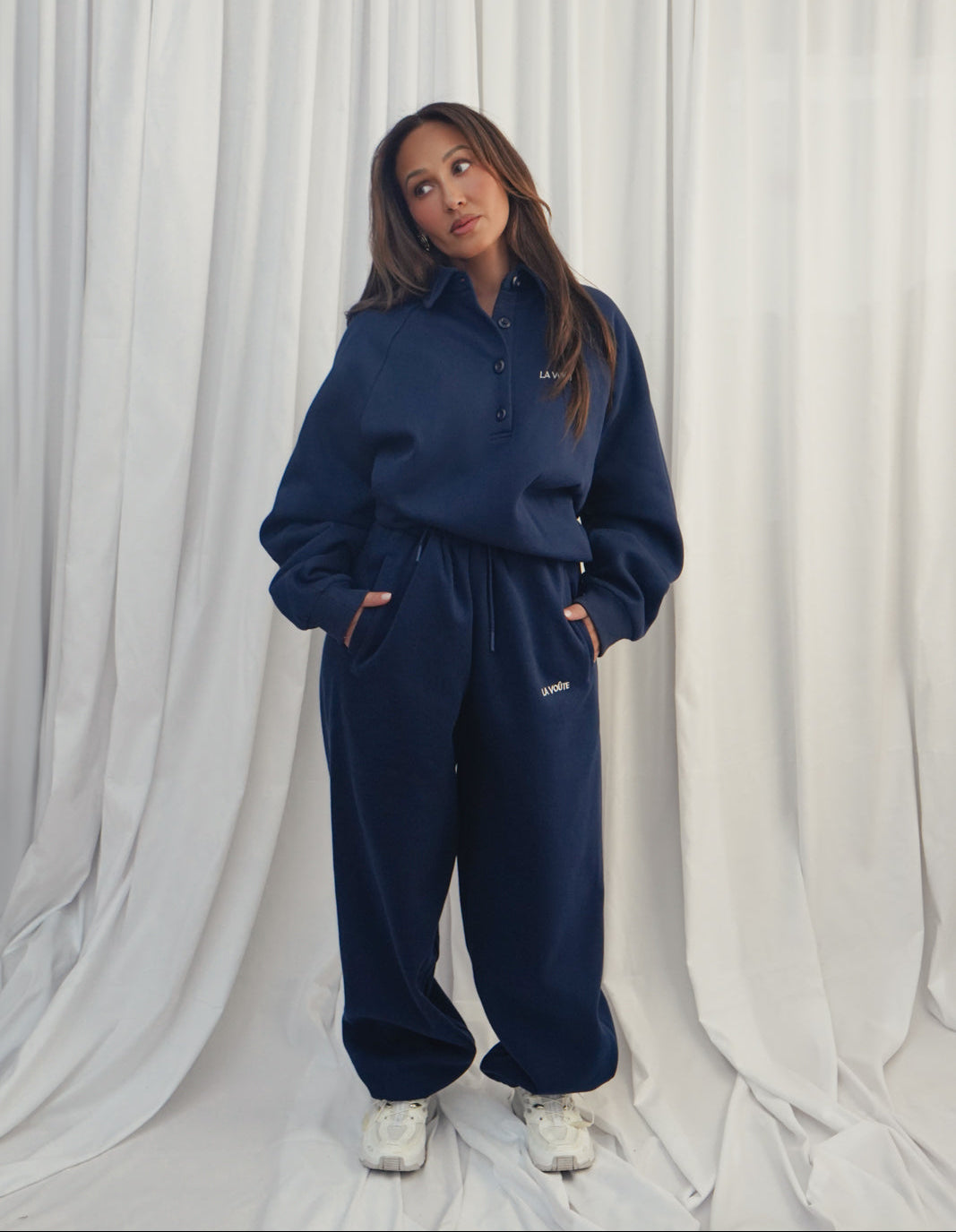 LA VOÛTE Lover Polo in Navy — 100% Cotton Fleece